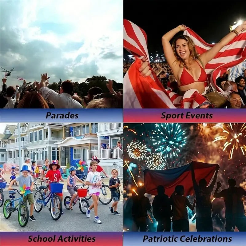 【Flash-Sale!】Patriotic USA Flag Face Hair Glitter for Independence Day Memorial Day Veterans Day, 4Th of July Outfits and Access
