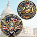 America 250Th Anniversary Commemorative Coin,Usa 250Th Anniversary Coin Challenge,For Patriotism,250 Year American Anniversary Coin American Eagle & Patriotic Symbols Collectible (Style 4)